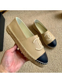 Chanel Leather Embroidered CC Espadrilles Beige 2020
