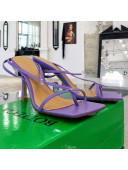 Bottega Veneta Stretch Lambskin Strap Sandals 9cm Purple 2021 17