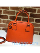 Gucci Leather Top Handle Bag 449662 Orange 2020