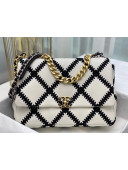 Chanel 19 Crochet Quilted Calfskin Maxi Flap Bag AS1162 White 2020 TOP