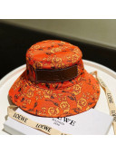 Loewe Paula Print Self Tie Bucket Hat Orange 2021