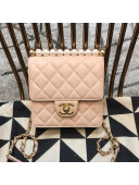 Chanel Lambskin Pearls Flap Bag AS0584 Pink 2019