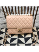 Chanel Lambskin Pearls Flap Bag AS0585 Pink 2019
