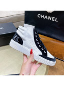 Chanel Velvet High-Top Sneakers White 2021 111103