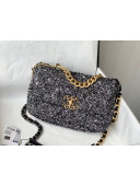 Chanel 19 Tweed Small Flap Bag AS1160 Black/White 2021