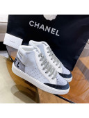 Chanel Velvet High-Top Sneakers Gray 2021 111104