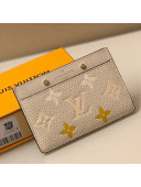 Louis Vuitton Gradient Monogram Leather Card Holder Wallet M80401 Beige 2021