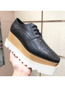 Stella Mc Cartney Elyse Shoes In Black Snake Veins Leather 2018