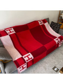 Hermes Striped Wool Blanket 135x170cm Red 2021