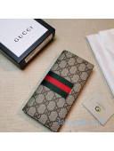 Gucci Web GG Supreme Canvas Zip Wallet 408836 Beige 2020