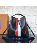 Louis Vuitton Stripes Epi Leather Néonoé Bucket Bag Black 2018