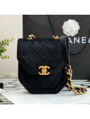 Chanel Velvet Mini Flap Bag AS2596 Black/Gold 2021