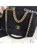 Chanel 19 Quilted Jersey Maxi Flap Bag AS1162 Black 2019