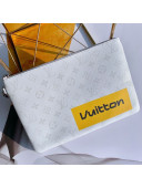 Louis Vuitton Men's LV Logos Zipped Pochette Chaine Pouch GM M68310 White 2019