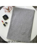 Chanel One-Stone Cashmere Scarf 65x190cm Grey 2021 110277