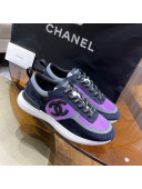 Chanel Suede Sneakers Purple 2021 111113