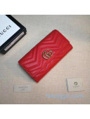 Gucci GG Marmont Leather Continental Wallet ‎443436 Red 2020