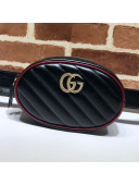 Gucci GG Diagonal Marmont Leather Belt Bag 476434 Black 2019