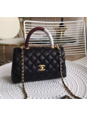 Chanel Grained Calfskin Flap Top Handle Bag Black 2019