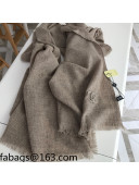 Chanel One-Stone Cashmere Scarf 65x190cm Grey 2021 110281