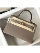 Hermes Mini Kelly II Handbag in Original Epsom Leather Grey(Gold Hardware)