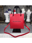 Balenciaga Calfskin North-South Mini Shopping Bag Red 2018