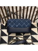 Chanel Gabrielle Clutch on Chain/Mini Bag A94505 Blue Fabric 2019
