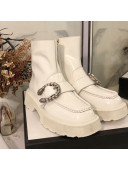 Gucci Dionysus Shiny Calfskin Short Boots White 2020