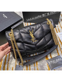 Saint Laurent Loulou Puffer Small Bag in Quilted Lambskin 577476 Black/Gold 2019(Top Quality))