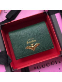 Gucci Garden Bat Calfskin Card Case 516938 Dark Green 2018