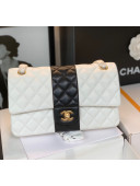 Chanel Lambskin Medium Flap Bag A01112 White/Black 2021 03