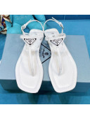 Prada Lambskin Flat Thong Sandals White 2021