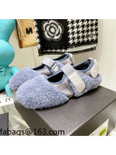 Chanel Wool Mary Jane Shoes Blue 2021 111117