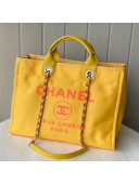 Chanel Mixed Fibers Large Shopping Bag A66941 Yellow 2021