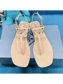 Prada Lambskin Flat Thong Sandals Apricot 2021