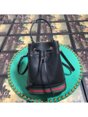 Gucci Ophidia Leather Small Bucket Bag Black 2019