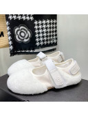 Chanel Wool Mary Jane Shoes White 2021 111118