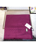 Gucci Silk & Wool Burberry Squre Scarf 140x140cm Purple 2020