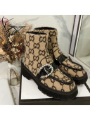 Gucci Dionysus GG Wool Short Boots Beige 2020