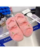Chanel Shearling Flat Sandals G35927 Light Pink 2021