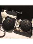 Chanel Lambskin Classic Round Clutch with Chain A70657 Black 2018