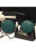 Chanel Lambskin Classic Round Clutch with Chain A70657 Green 2018