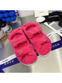 Chanel Shearling Flat Sandals G35927 Hot Pink 2021