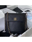 Chanel Calfskin Large Hobo Bag with Chain Charm AS2543 Black 2021