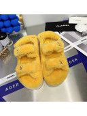 Chanel Shearling Flat Sandals G35927 Yellow 2021