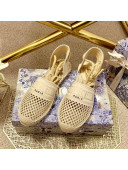 Dior Granville Espadrilles with Laces in Beige Mesh Embroidery 2020