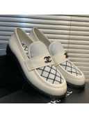 Chanel Quilted Fabric Loafers White 2021