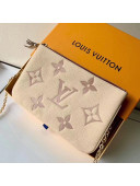 Louis Vuitton Double Zip Pochette Chain Pouch/Mini Bag in Giant Monogram Leather M80084 Cream White/Dusty Pink 2021