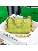 Bottega Veneta The Chain Cassette Cross-body Bag in Suede Cashmere Kiwi Green/Gold 2020