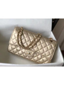 Chanel Metallic Lambskin Classic Medium Square Bag A01112 Gold 2021